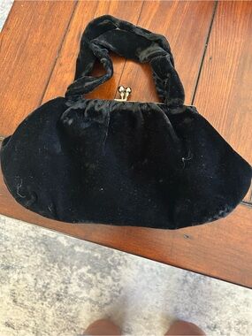 Vintage,Classic Black Velvet Evening Handbag